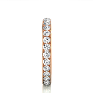 2 Ct Round Moissanite Pave Setting Band In Rose Gold
