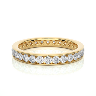 2 Ct Round Moissanite Pave Setting Band In Rose Gold
