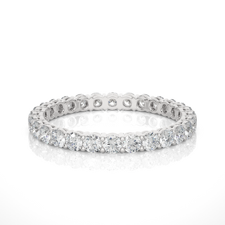 1 Ct Round Moissanite Surface Prong Eternity Band in Yellow Gold