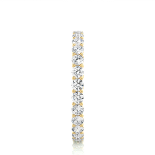 1 Ct Round Moissanite Surface Prong Eternity Band in Yellow Gold