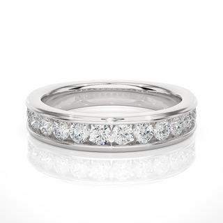 1 Carat Round Moissanite Women's Wedding Band In White Gold
