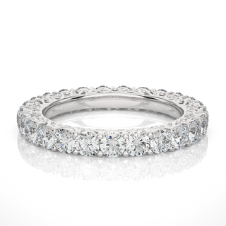 2 Carat Filigree Design Round Moissanite Eternity Band In Yellow Gold
