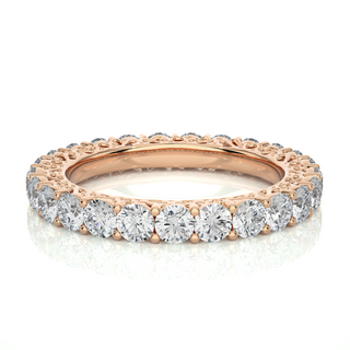 2 Carat Filigree Design Round Moissanite Eternity Band In Yellow Gold