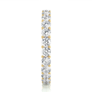 2 Carat Filigree Design Round Moissanite Eternity Band In Yellow Gold