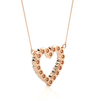 0.50 Ct Heart Shape Round Moissanite Pendant In Rose Gold