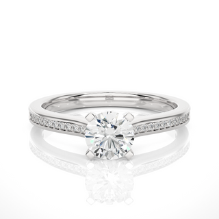 Round Moissanite Engagement Ring In Yellow Gold