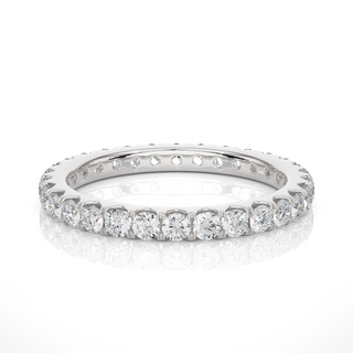 1.50 Carat Scalloped Paved Moissanite Full Eternity Band in White Gold For Women's