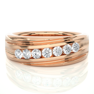 1.50 Carat Seven Stone Round Shape Moissanite Band in White Gold