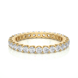 1.50 Carat Surface Prong Round Moissanite Eternity Band in Yellow Gold