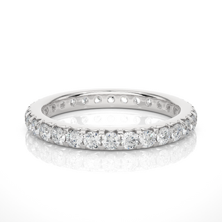 1 Ct Round Cut V-Prong Moissanite Wedding Band in Rose Gold