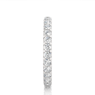 1 Carat Round V-Prong Moissanite Wedding Band in White Gold