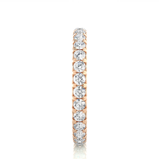 1 Ct Round Cut V-Prong Moissanite Wedding Band in Rose Gold