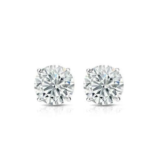 2 Carat Round Shape Moissanite Stud Earrings For Mens