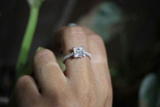 2 Carat Princess Cut Moissanite Engagement Ring In White Gold