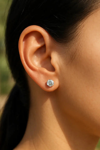 Moissanite-Stud-Earrings Loose Moissanite