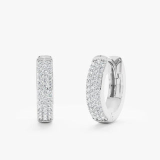 1 Carat Round Shape Moissanite Hoop Earrings In White Gold