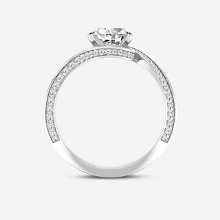 2.50 Carat Pear Shaped Moissanite Bypass Engagement Ring in White Gold