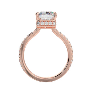 1.50 Carat Radiant Shape Hidden Halo Moissanite Ring in White Gold