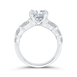 3.3 Carat Oval Cut 7 Stone Moissanite Ring in White Gold