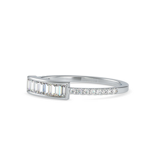 1.8 Carat Baguette Cut Moissanite Ring in White Gold