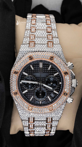 AP Royal Oak Moissanite Watch | 41 Mm | Rose Gold Tone