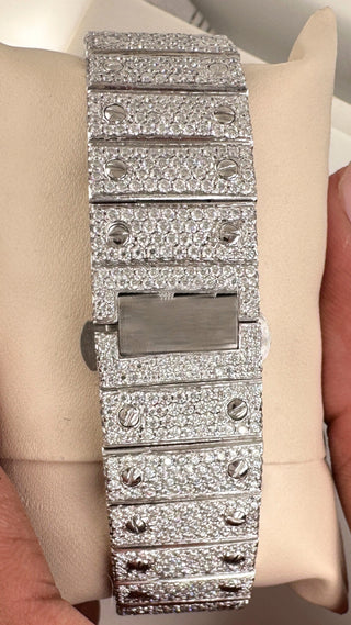 Back View of Arabic Dial Moissanite Square Watch