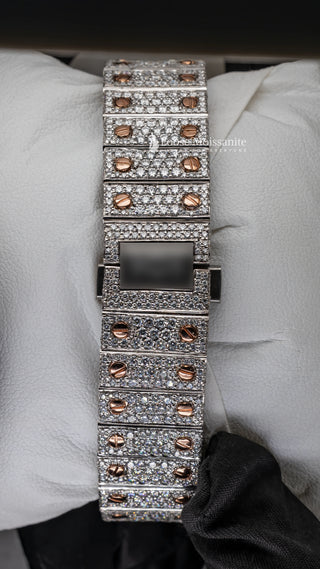 Back View of Arabic Dial Moissanite Watch For Women  36 MM