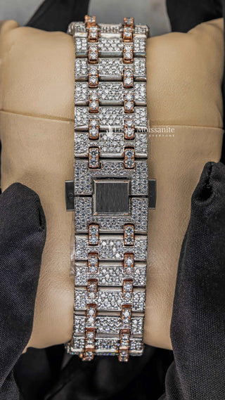 Moissanite Diamond Ap Watch | 41MM | Rose Gold Tone