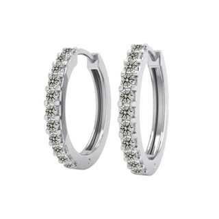0.50 Carat Round Shape Moissanite Hoop Earrings For Men's