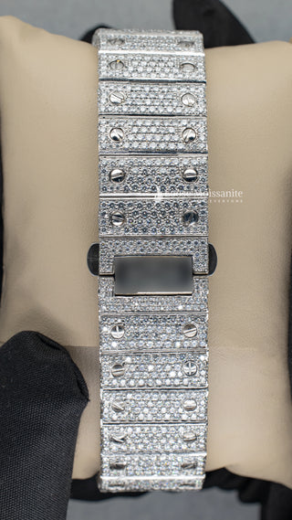 Back View of Red Dial Moissanite Watch 41 MM