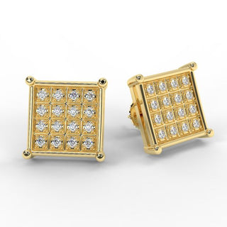 0.50 Carat Round Cut Moissanite Square Stud Earrings for Unisex