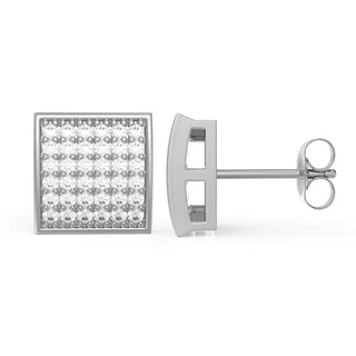 0.50 Ct Round Cut Moissanite Square Stud Earrings For Unisex