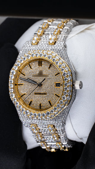 Side View of Two Tone AP Women Moissante Watch | 36 MM