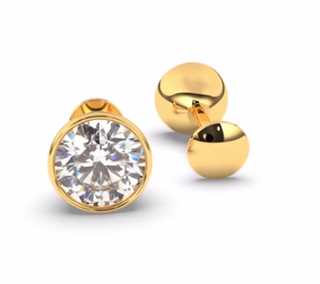 0.80 Ct Round Shape Bezel Set Moissanite Stud Earrings For Unisex