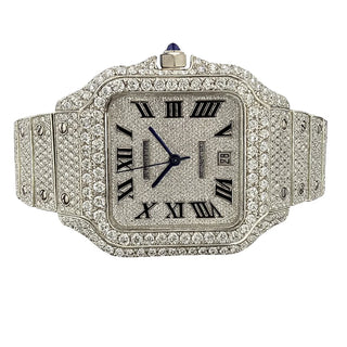 Roman Dial Moissanite Square Watch | 41 MM