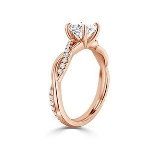 2.20 Ct Cushion Cut Moissanite Twisted Engagement Ring In Yellow Gold