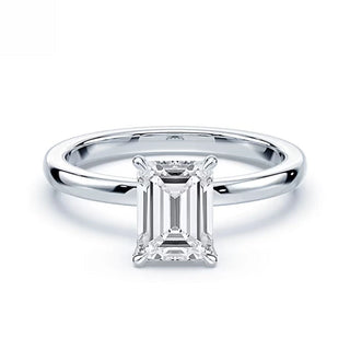 1 Ct Emerald Cut Moissanite Solitaire Ring