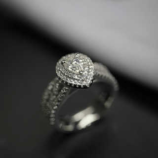 Pear Halo Moissanite Engagement Ring