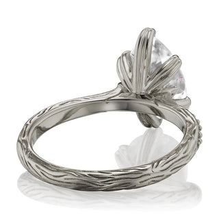2 Carat Pear Shaped Moissanite Ring in White Gold