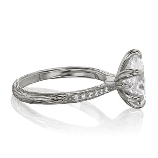 2 Carat Pear Shaped Moissanite Ring in White Gold