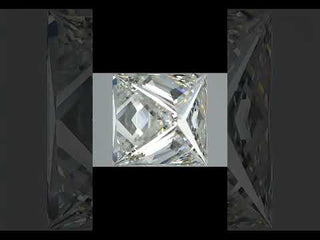 Video view of a Princess cut Moissanite loose stone, showcasing its brilliant sparkle and sharp, symmetrical facets.