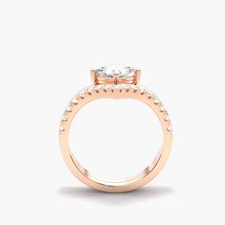 1.20 Carat Princess Shape Curved Moissanite Bridal Set Ring in Yellow Gold