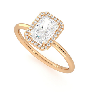 2 Ct Radiant Cut Halo Moissanite Ring in White Gold