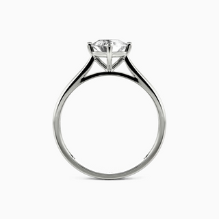 1 Carat Round Cut Solitaire Moissanite Ring in Rose Gold