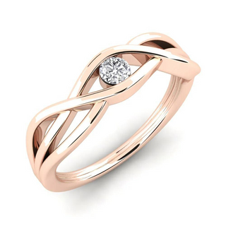 0.70 Carat Round Shape Solitaire Twisted Moissanite Ring in White Gold