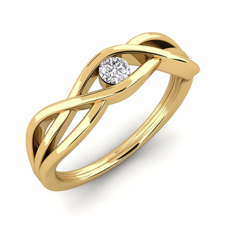 0.70 Carat Round Shape Solitaire Twisted Moissanite Ring in White Gold