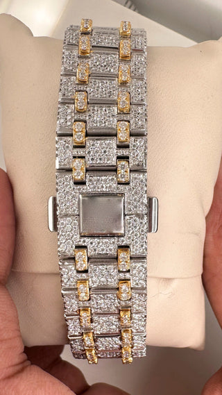 Back View of Vvs Moissanite Diamond Watch​ In Two Tone