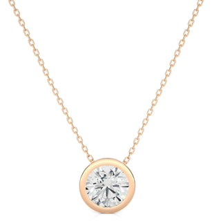 1.50 Ct Bezel Round Stone Moissanite Pendant In White Gold
