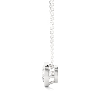1.50 Ct Bezel Round Stone Moissanite Pendant In White Gold