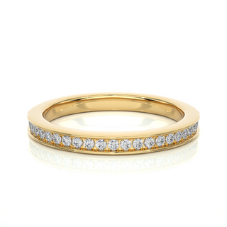 1.30 Mm Pave Set Moissanite Wedding Band In Rose Gold Loose Moissanite